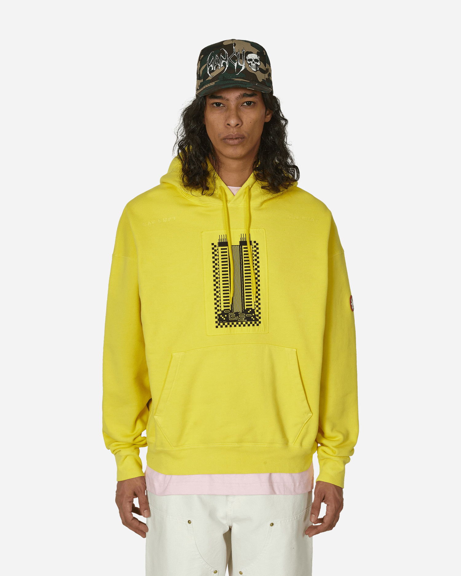 Sweatshirt Cav Empt Overdye Reprocess Heavy Hooded Sweatshirt Yellow Gul | CES25CS07 YLLW, 1