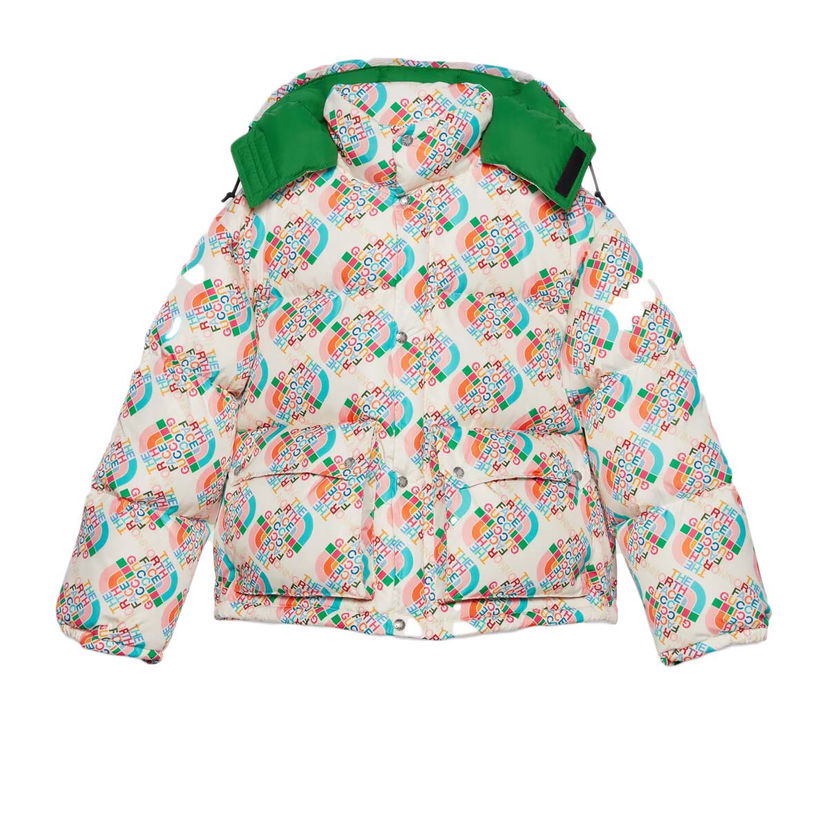 Jacka Gucci The North Face x Down Jacket Multicolor/Ivory Flerfärgad | 672457 XAAET 9486