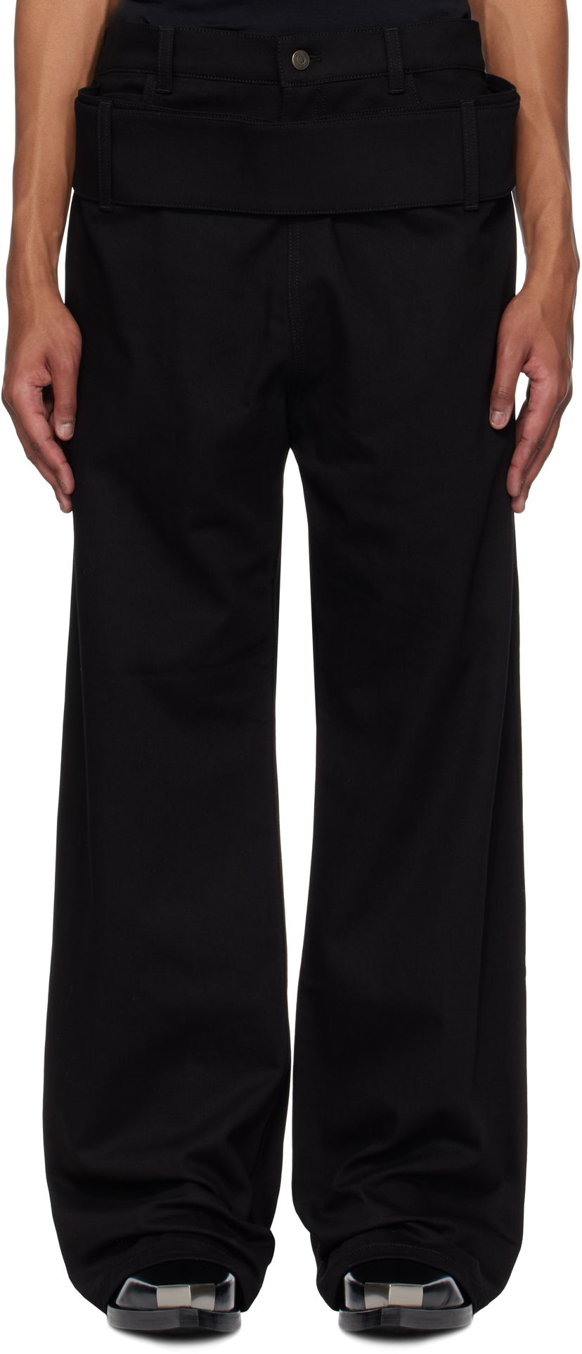 Byxor Courrèges Courrèges Double Belt Jeans Svart | 125DPA287DE0020
