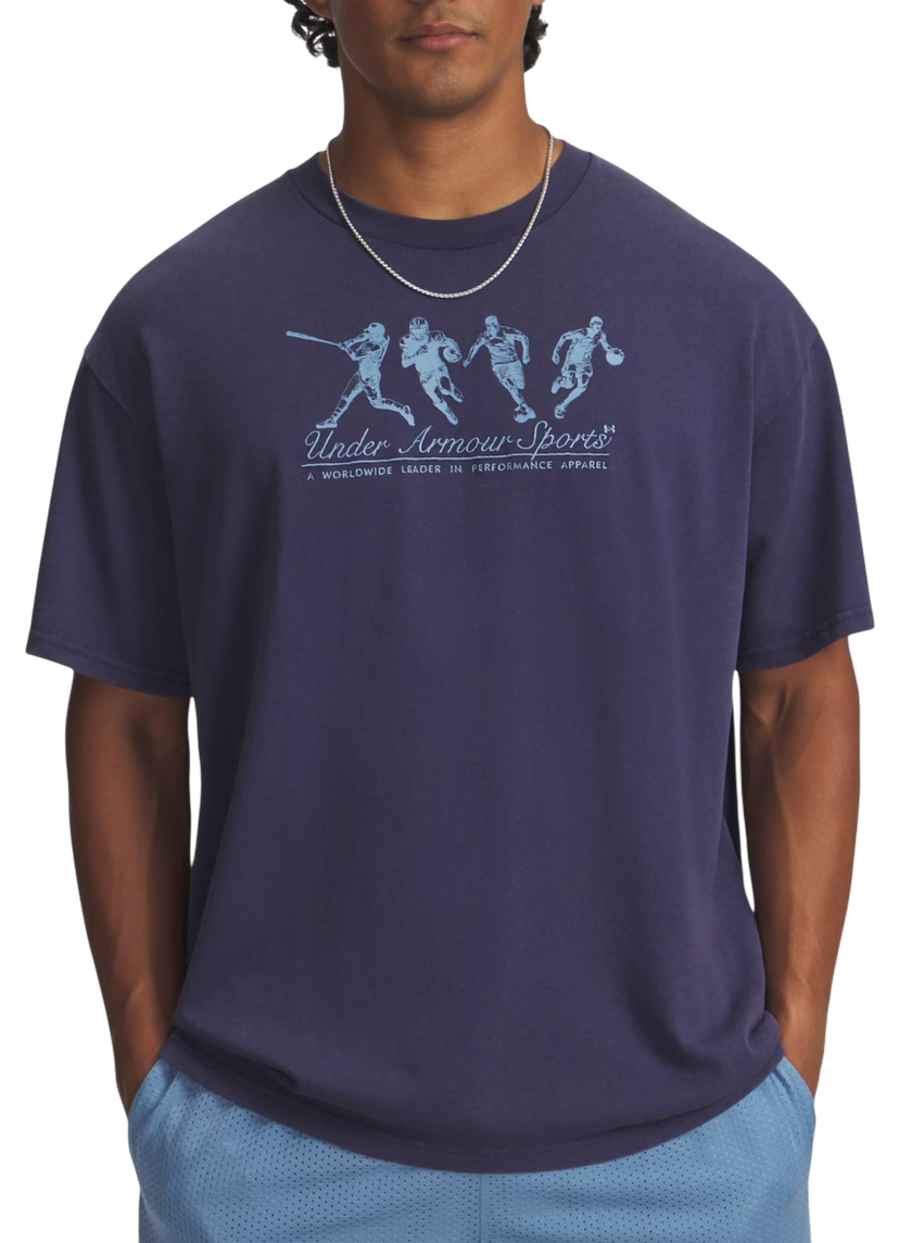 T-shirt Under Armour Athletes Sports Graphic Short Sleeve T-Shirt Mörkblå | 6004936-403