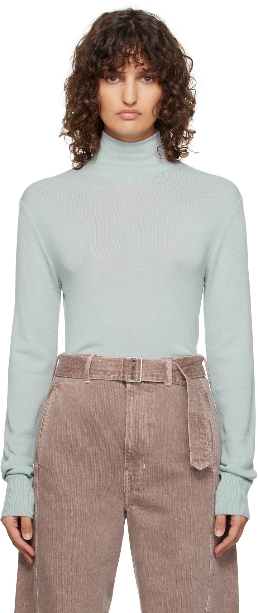 Sweater LEMAIRE Lemaire Seamless Turtleneck Sweater Grön | TO1280 LK1032