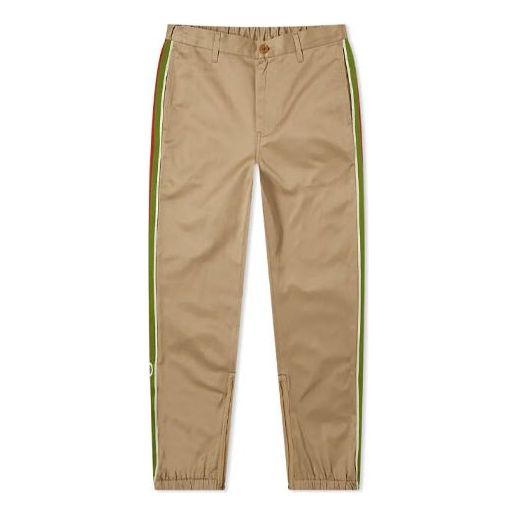 Byxor Gucci Striped Logo Cotton Casual Trousers Beige | 604187-XDA1R-2821