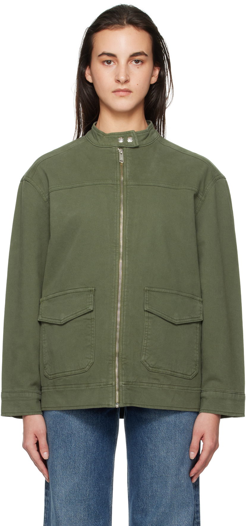 Jacka Anine Bing ANINE BING Henry Zip-Up Jacket Grön | A-01-10385-AYG1