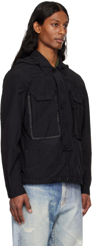 Vindjacka C.P. Company C.P. Company Flatt Nylon Goggle Overshirt Jacket Svart | 18CMOS090A-005991G, 1