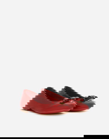 Sneakers och skor Dolce & Gabbana Dolce & Gabbana Patent Leather Ballet Flats With Metal Dg Logo Röd | D11141A132887124, 2