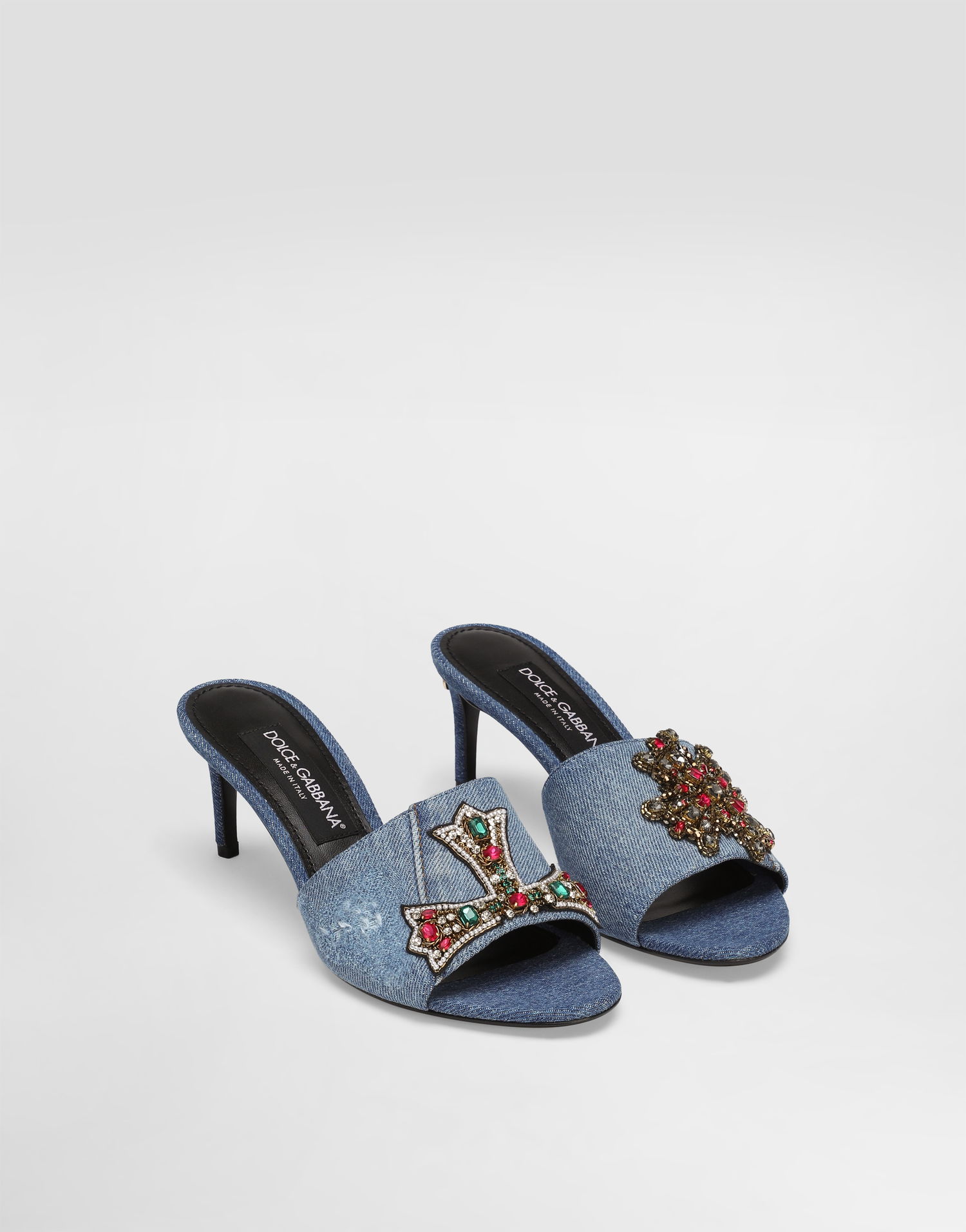 Tillbehör Dolce & Gabbana Dolce & Gabbana Denim Mules with Embellishments Blå | CR1893AN6248C609, 1