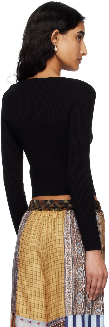 Sweater Marine Serre Marine Serre Knit Open Cardigan with Jewelry Clasp Svart | WTK068A CKNI0514, 2