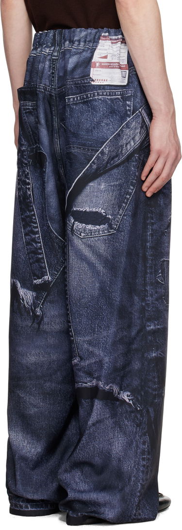 Jeans Maison MIHARA YASUHIRO Maison MIHARA YASUHIRO TALKING ABOUT THE ABSTRACTION Edition Trompe-l'oeil Wide Leg Trousers Blå | C14PT404, 2