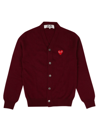 Sweater Comme des Garçons PLAY Heart Wool Cardigan Bourgogne | az n008 051 4