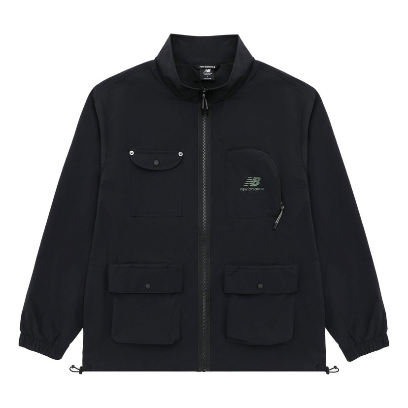 Vindjacka New Balance Logo Full-Zip Utility Jacket Svart | AMJ31322-BK