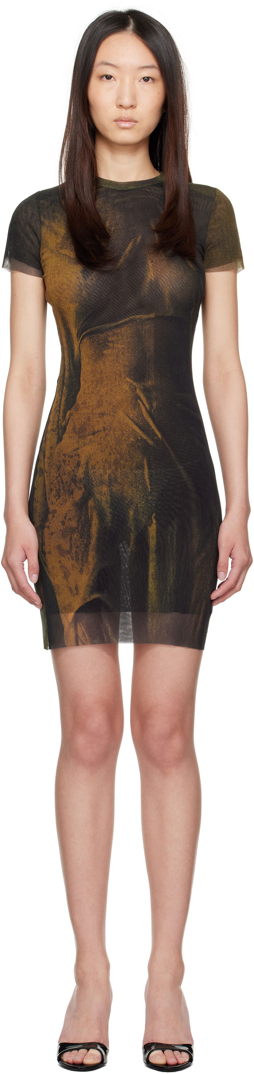 Klä Jean Paul Gaultier Jean Paul Gaultier Printed Minidress Brun | 25/03-W-DR044-M004P-4812