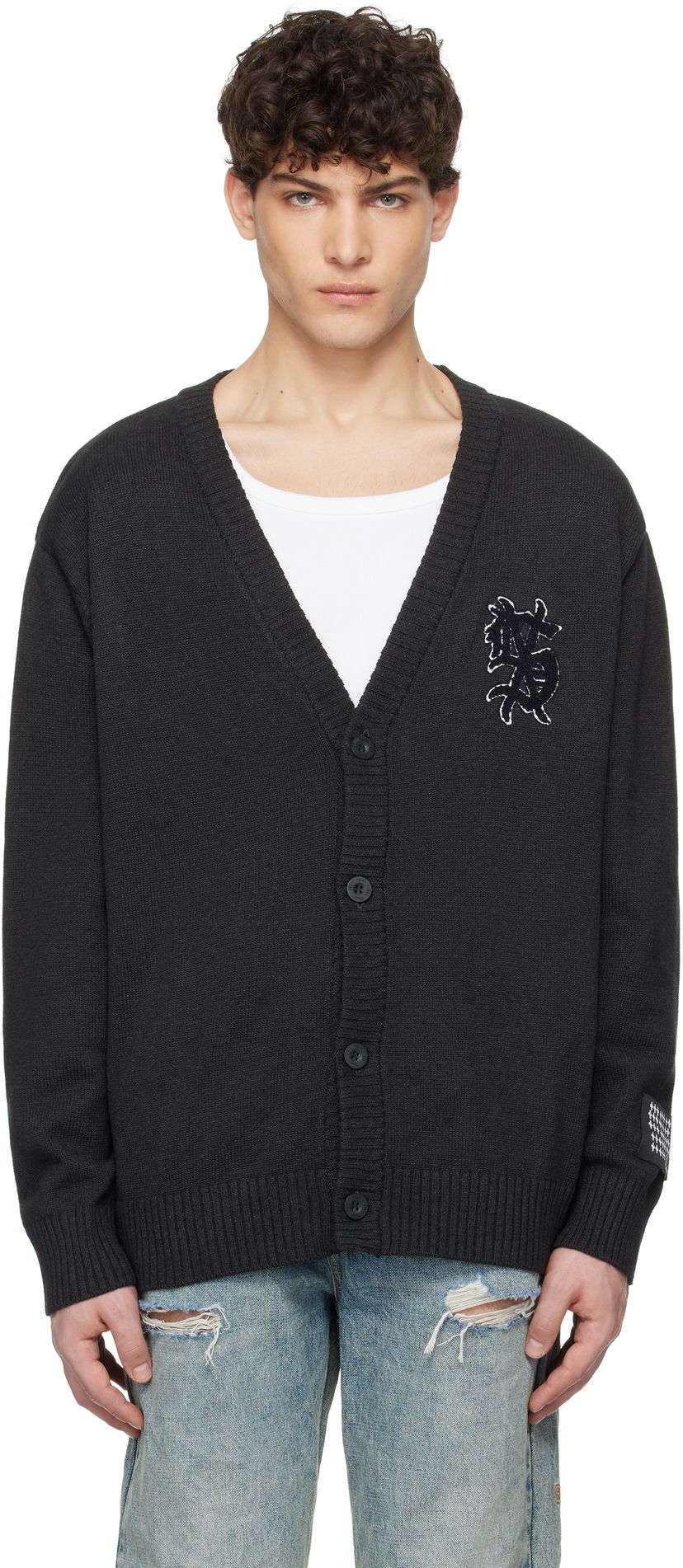 Sweater Ksubi Dug Out Cardigan Svart | MPS25KW004
