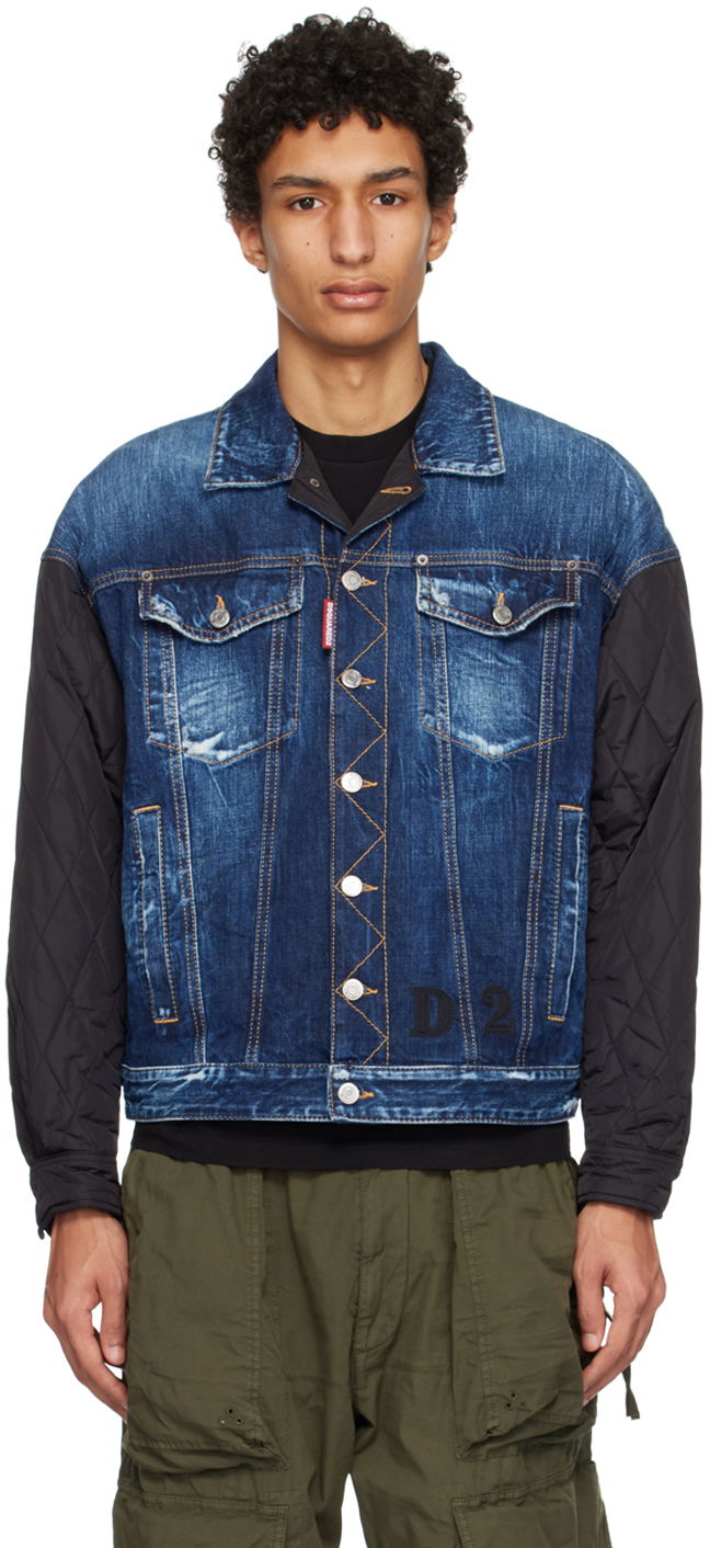 Jacka DSQUARED2 Dsquared2 Dropped Shoulder Denim Jacket Blå | S74AM1348_S30309