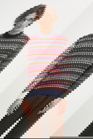 Sweater Barbour Barbour Patchwork Fair Isle Crew Neck Sweater Flerfärgad | MKN1651NY31, 0