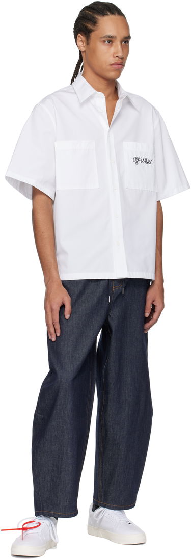 Skjorta Off-White Off-White Script Summer Shirt Vit | OMGG002C99FAB0030110, 3