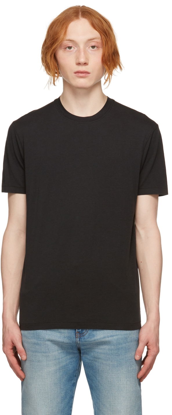 T-shirt Tom Ford Jersey Crewneck T-Shirt Svart | BZ229-TFJ950