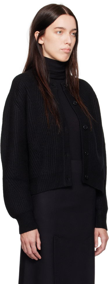 Sweater Loulou de Saison Loulou de Saison Manoa Knit Cardigan Svart | MANOA, 1