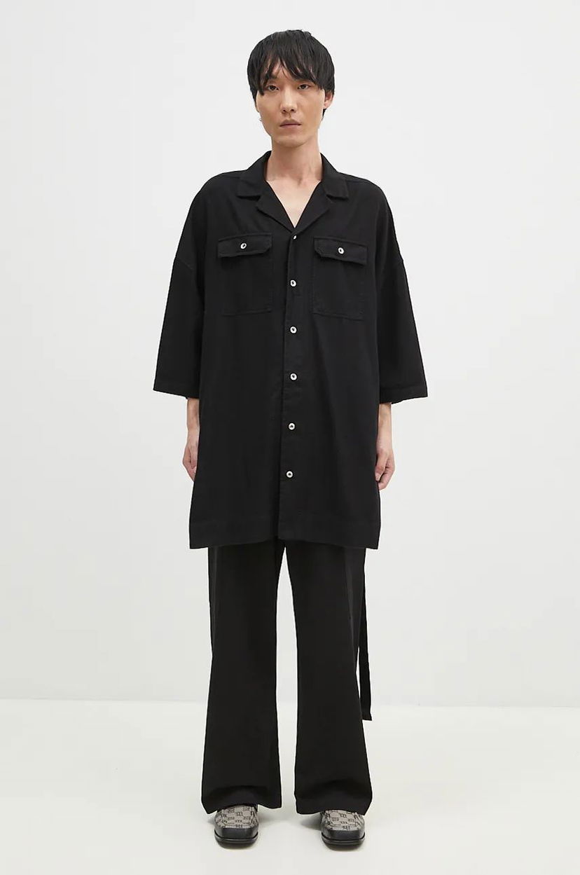Skjorta Rick Owens Relaxed Fit Shirt Svart | DU02D2290.CFL