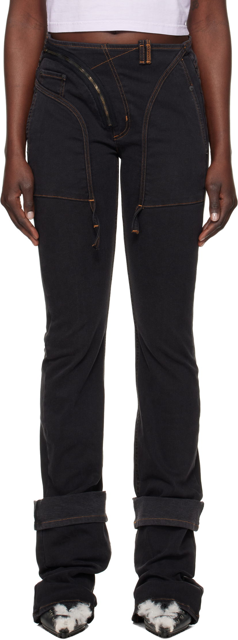 Jeans Ottolinger Ottolinger Open Back Denim Jeans Svart | 2217080211