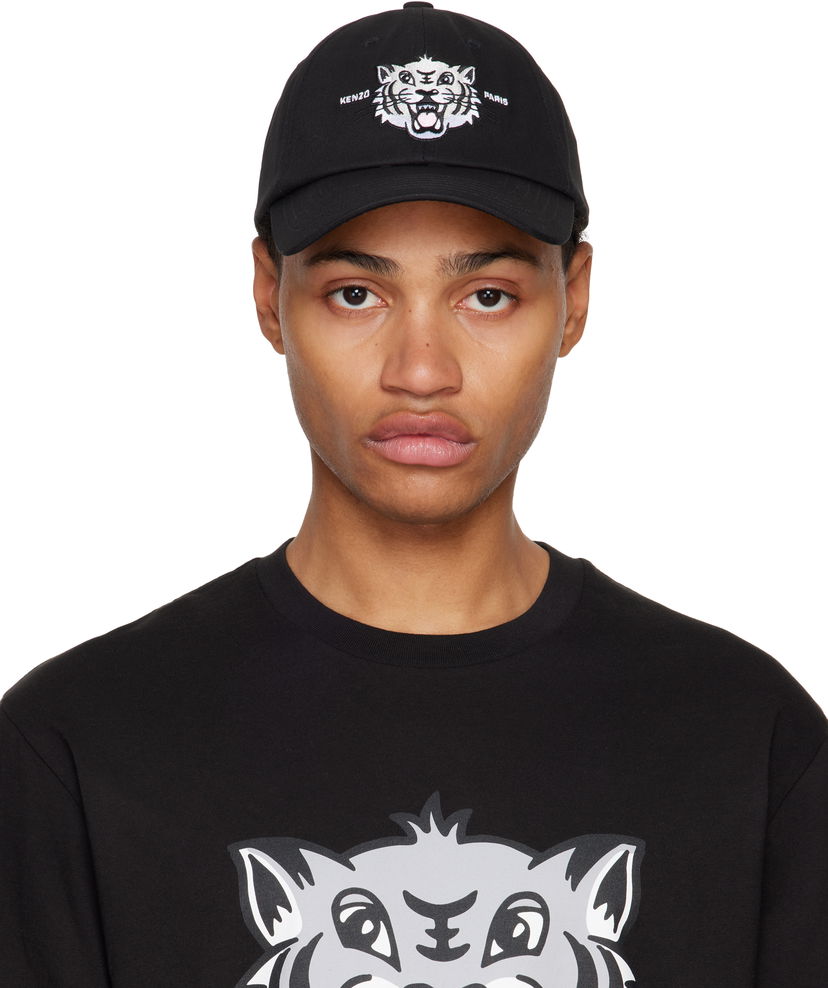 Keps KENZO Black Graphic Logo Cap Svart | FF58AC621F46