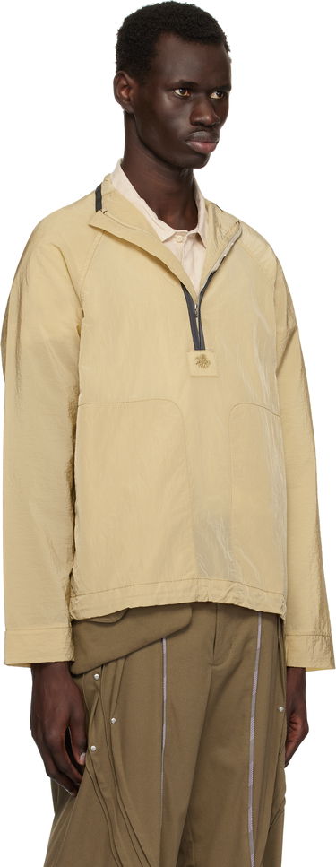 Vindjacka Ranra RANRA Ganga Shiny Nylon Track Jacket Beige | AMSS25TR01562, 1