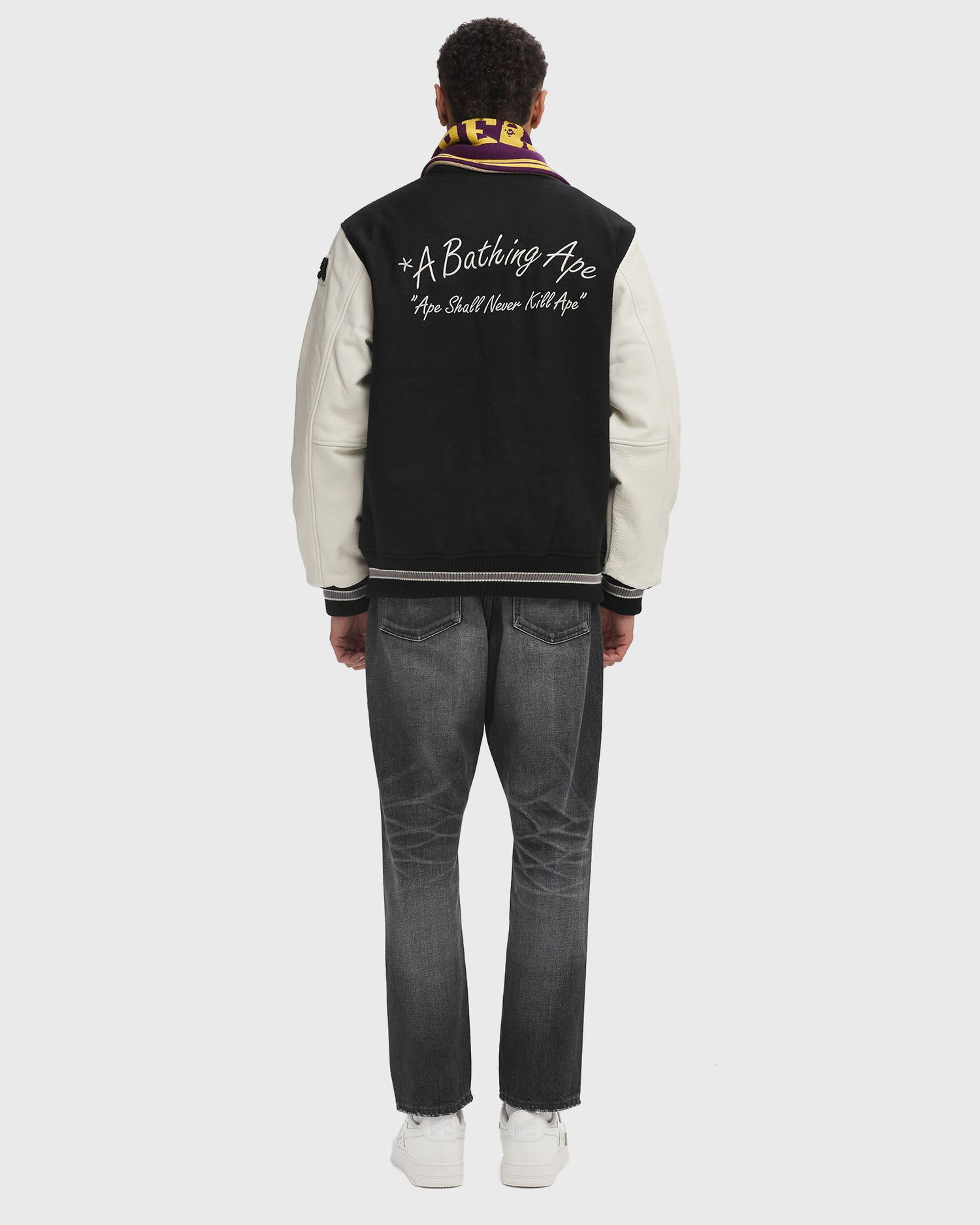 Bomberjacka BAPE Embroidery Varsity Jacket Svart | 001HJK801001MBLK, 1