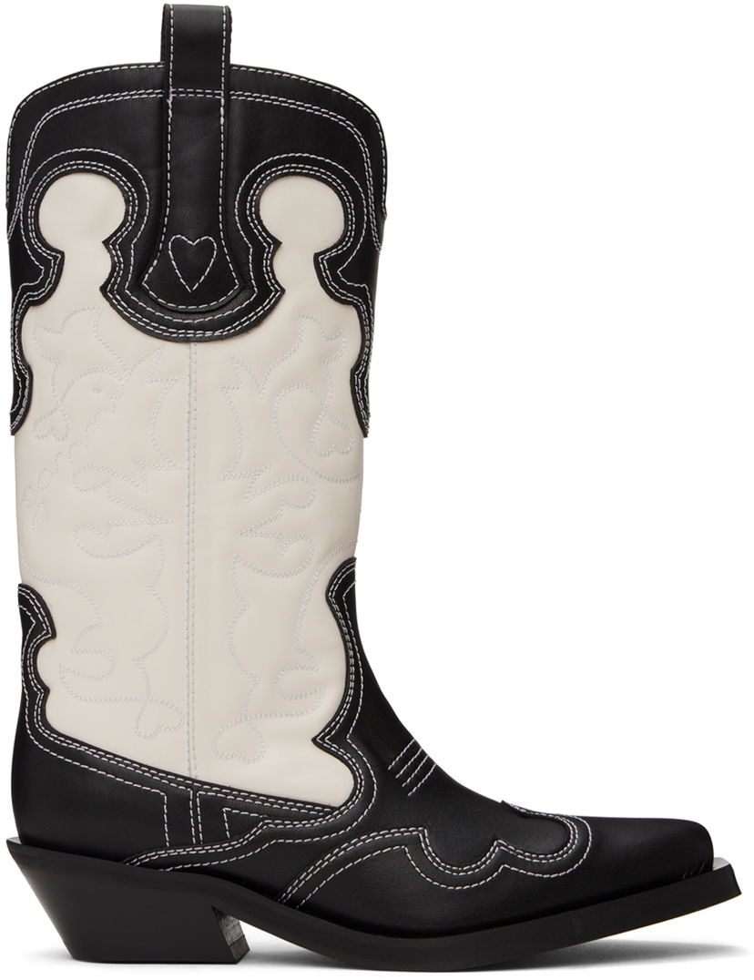 Sneakers och skor GANNI Mid Shaft Embroidered Western Boots Flerfärgad | S2862