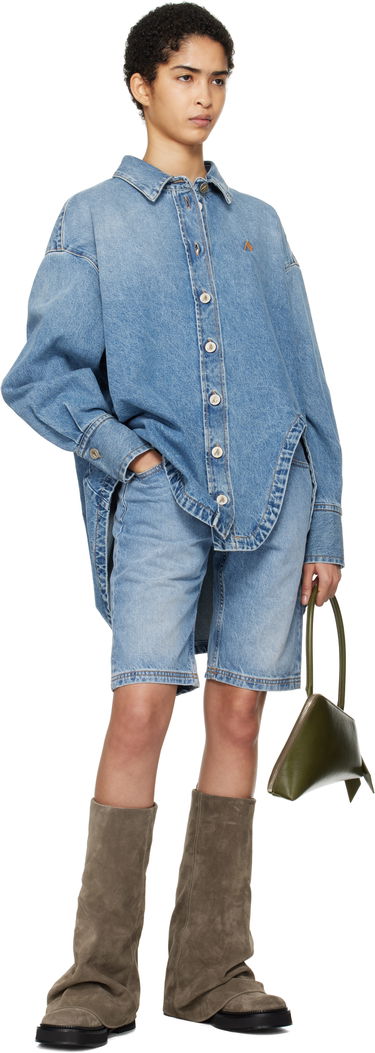 Skjorta The Attico Attico Diana Denim Shirt Blå | 250WCB00068 DDD085AA, 4