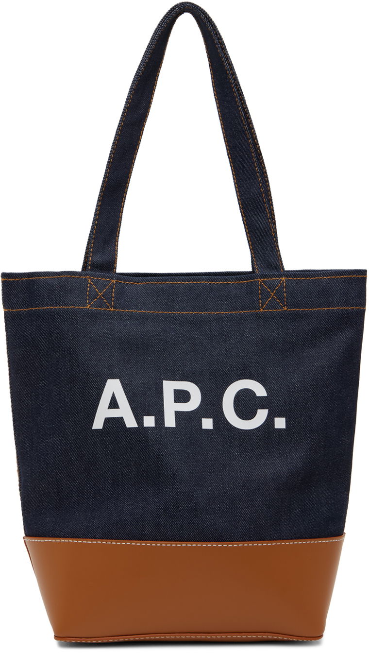 Ryggsäckar och väskor A.P.C. Navy & Tan Small Axel Tote Svart | CODDP-M61568, 0