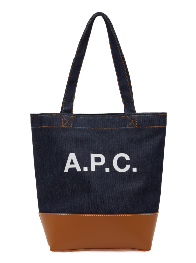 Ryggsäckar och väskor A.P.C. Navy & Tan Small Axel Tote Svart | CODDP-M61568