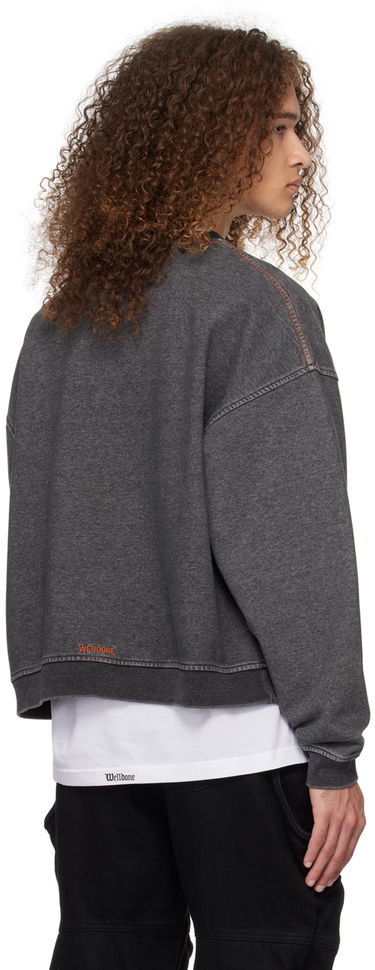 Sweatshirt We11done We11done Faded Crewneck Sweatshirt Grå | WD-TS0-24-788-U-BK, 2