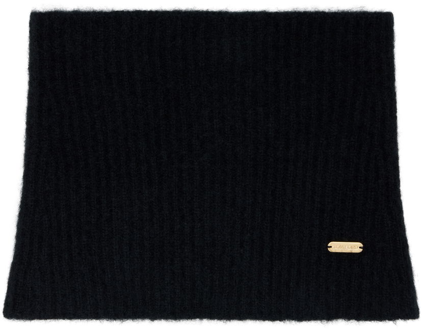 Halsduk Tom Ford Tom Ford Snood with Metal Plaque Svart | SNK001-YAX935