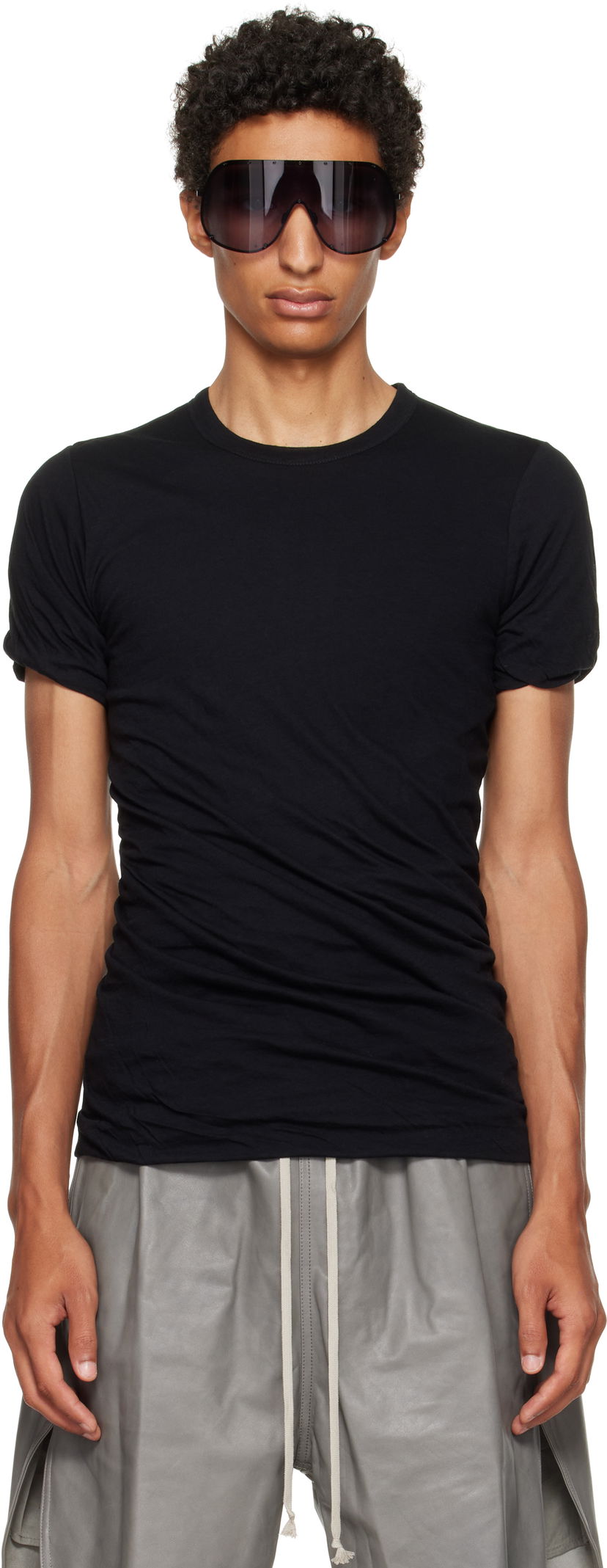 T-shirt Rick Owens Rick Owens Concordians Double T-Shirt Svart | RU02E1256 UCDB