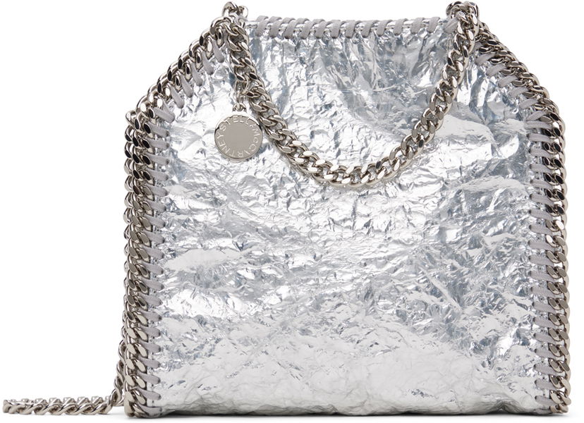 Tygpåse Stella McCartney Limited Edition Falabella Tiny Tote Bag Metallisk | 391698WP0453