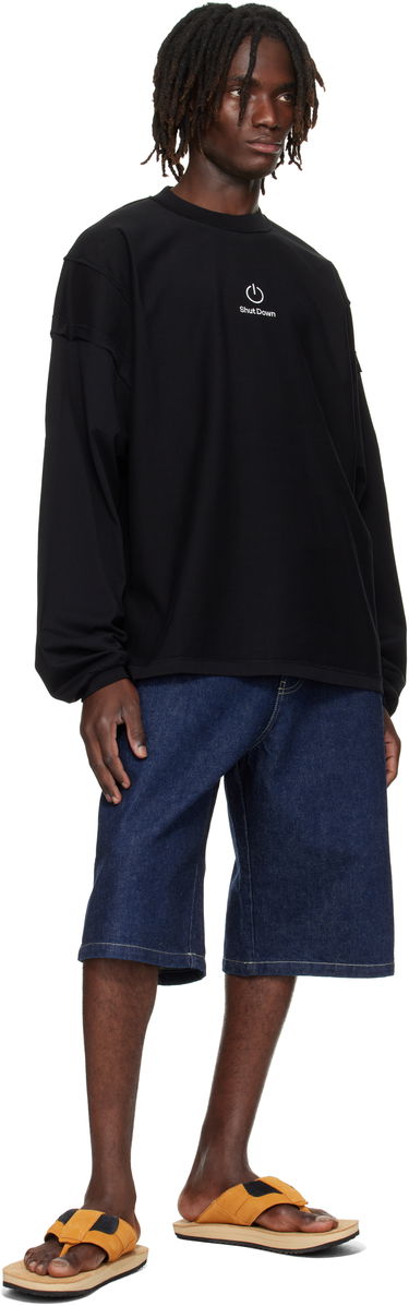 Sweatshirt VETEMENTS VETEMENTS 'Shut Down' Embroidered Longsleeve Sweatshirt Svart | UH76LS790B, 3
