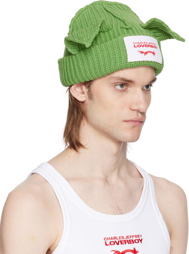 Mössa Charles Jeffrey Loverboy Charles Jeffrey LOVERBOY Chunky Knit Ears Beanie Grön | 54130304, 3