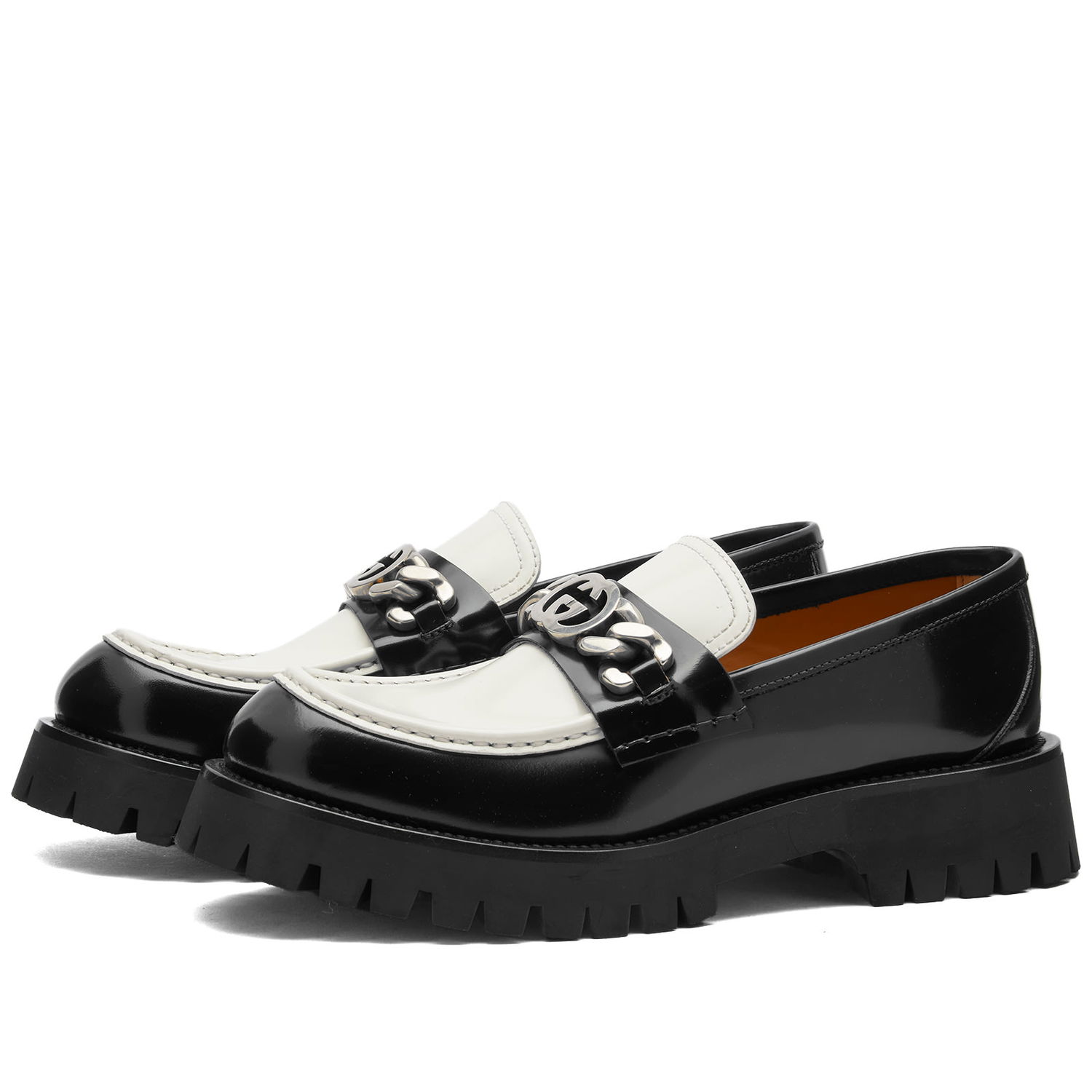 Sneakers och skor Gucci Men's New Harlad Chunky Loafer Black/White Svart | 752093-DS8J0-1072, 0