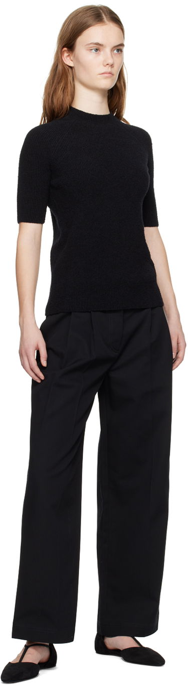 T-shirt TOTEME Raglan Short Sleeve T-Shirt Svart | 242-WRT2204-YA0043, 3