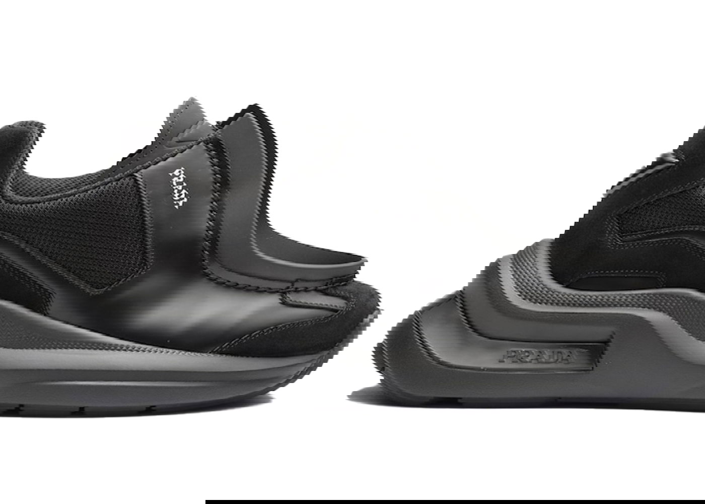 Sneakers och skor Prada Brushed Leath Bike Fabric Suede "Black" Svart | 2EG424_3C37_F0002, 0