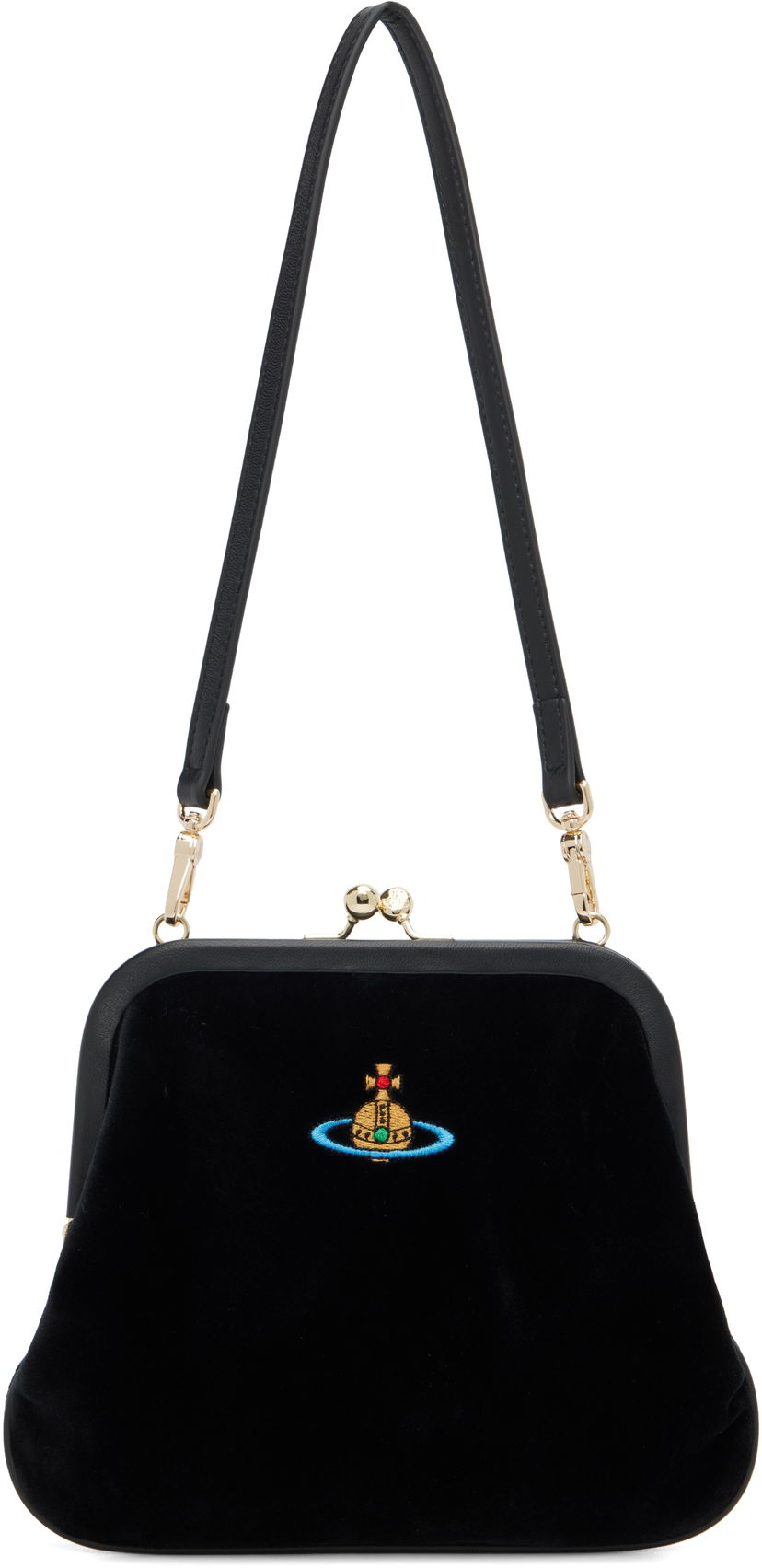 Plånbok Vivienne Westwood Vivienne Westwood Vivienne Velvet Clutch Svart | 4B01000IW-W00ZL-