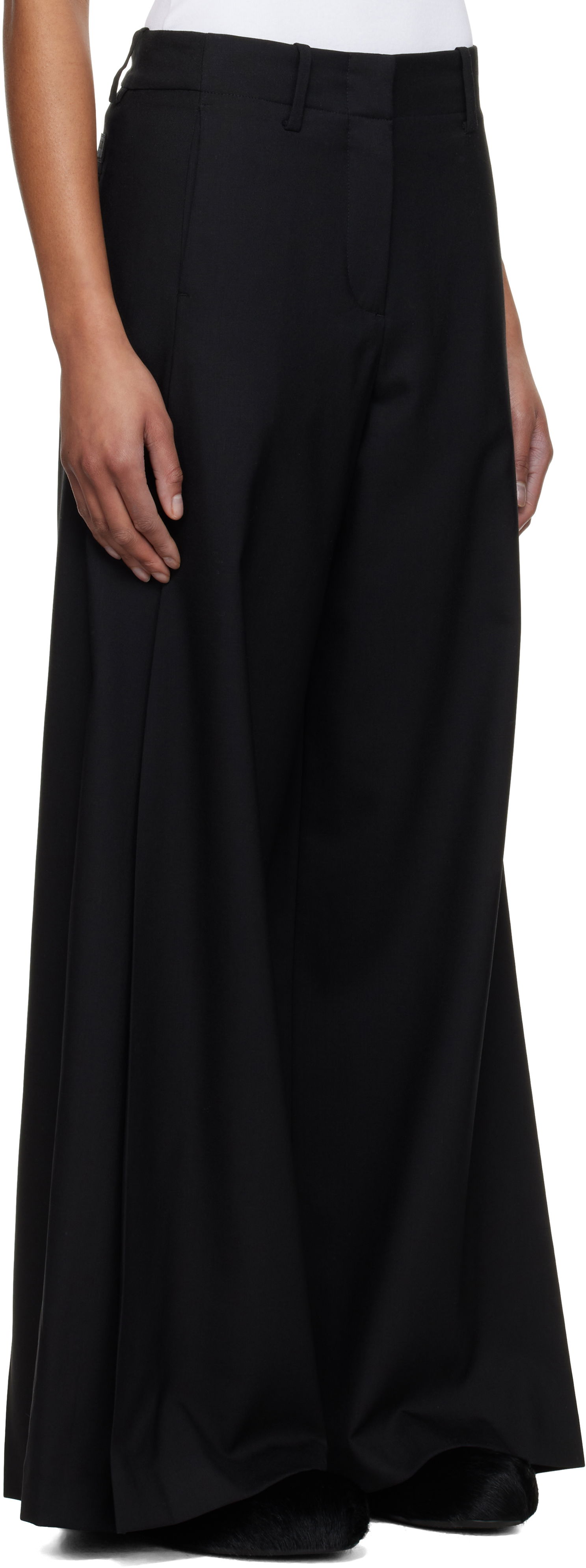 Byxor KENZO Kenzo Paris Wide-Leg Trousers Svart | FF52PA0999RA, 1