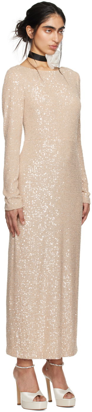 Klä Anna Sui Sequined Midi Dress Beige | 424S71, 1