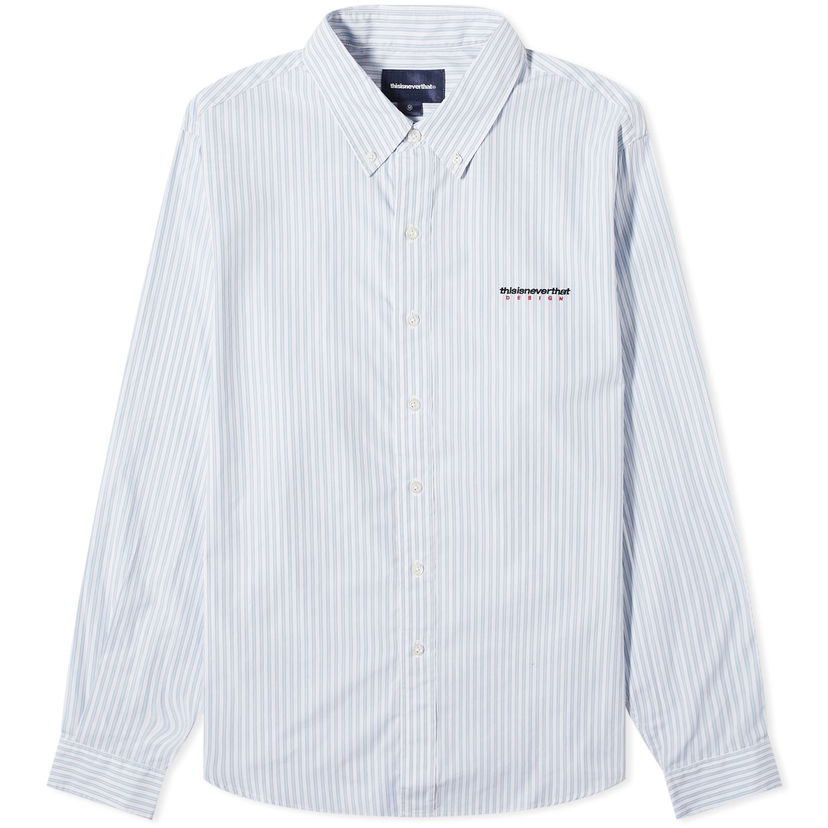 Skjorta thisisneverthat thisisneverthat DSN Striped Shirt, Size Large Blå | TN241WSHTL02-BLU