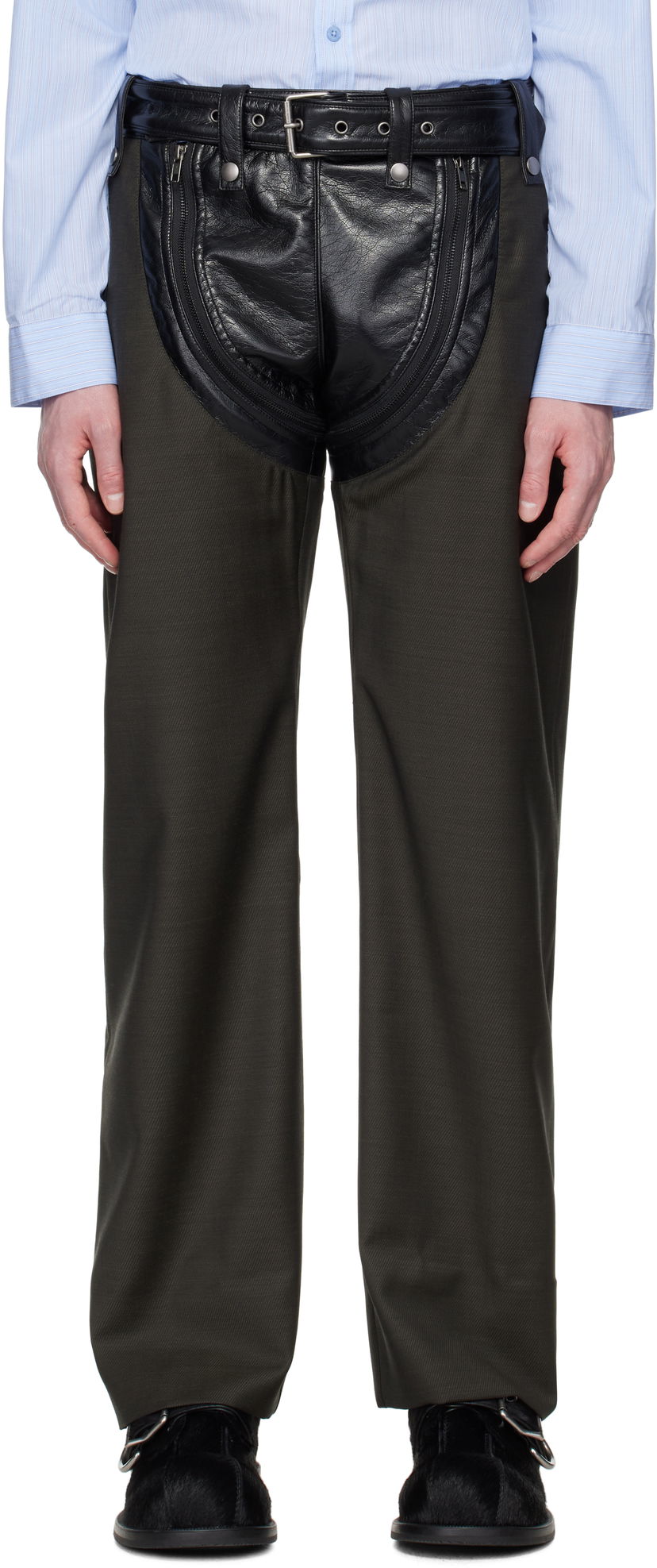 Cargo byxor Martine Rose Martine Rose Zip Chap Tailored Trousers Grön | 360WT10414