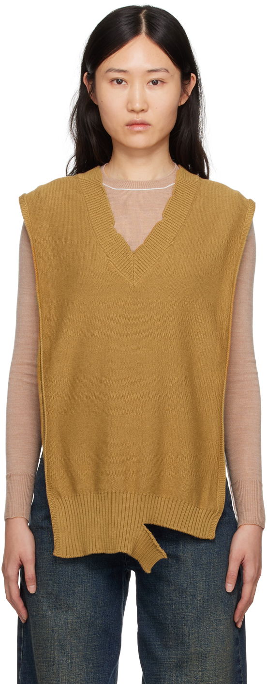 Sweater Maison Margiela MM6 Distressed Stole Beige | S52TH0052 S18444