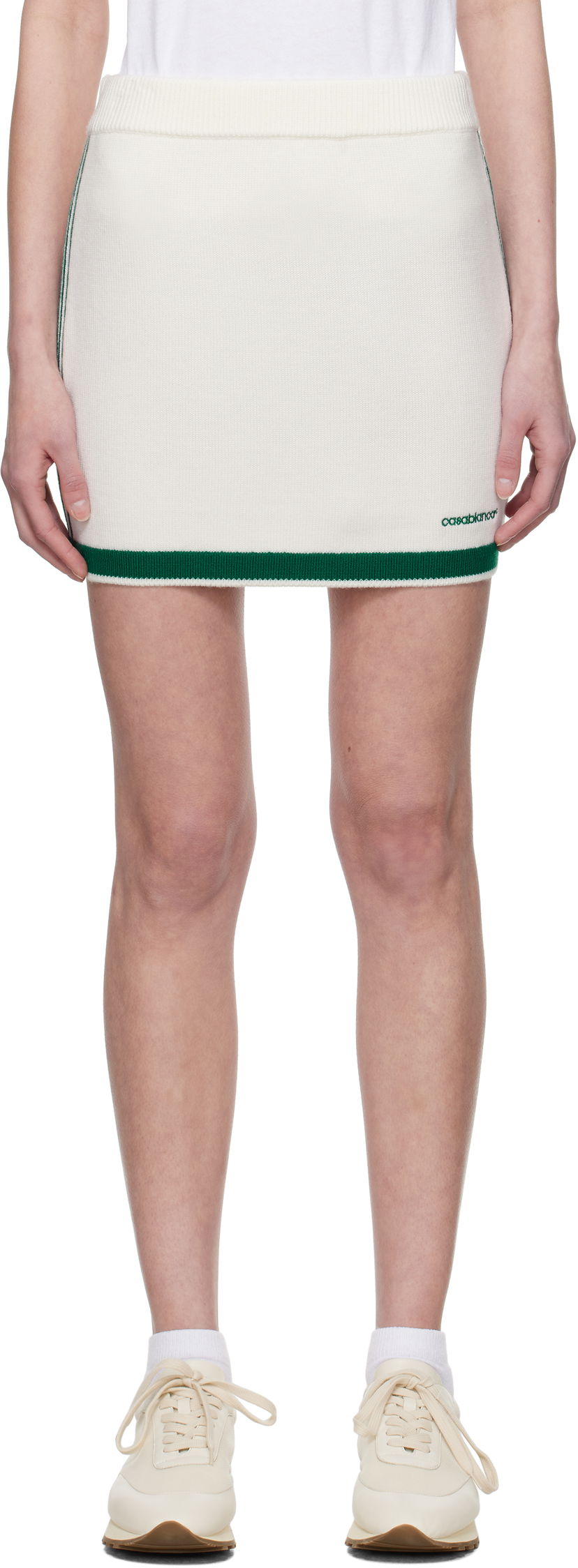 Kjol Casablanca Casablanca Knit Tennis Miniskirt Vit | WPS25-KW-857-01