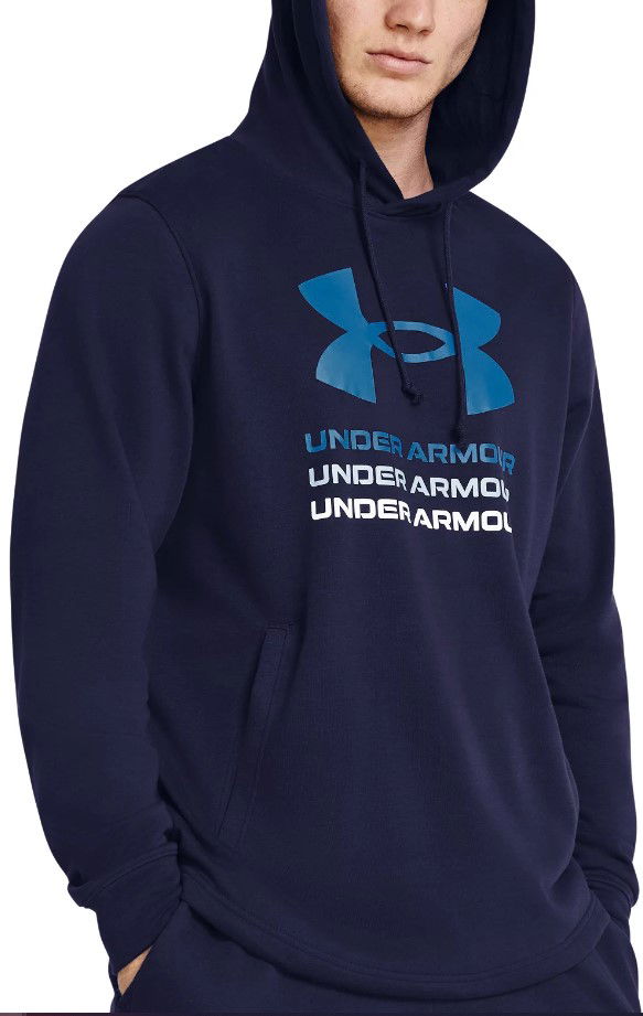 Sweatshirt Under Armour UA Rival Terry Graphic Hood-BLU Mörkblå | 1386047-410