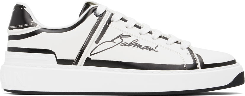 Sneakers och skor Balmain Balmain B-Court Printed Calfskin Vit | EM1VI288LCLP