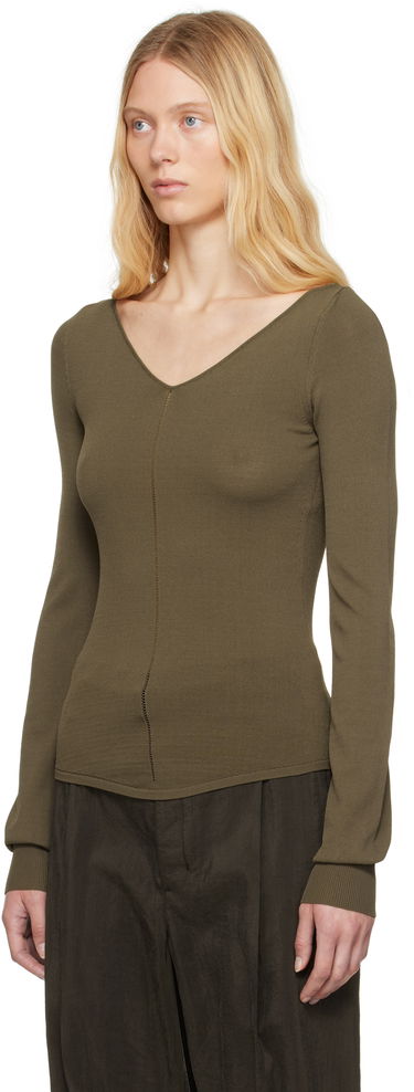 Sweater LEMAIRE Lemaire Wide V-Neck Top Grön | TO1362 LK1038, 3