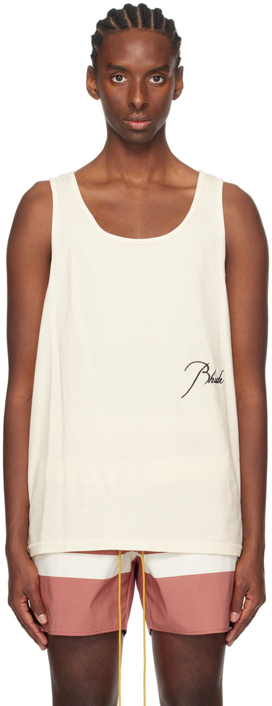 Linne Rhude Embroidered Tank Top Beige | RHPS24TA01012611